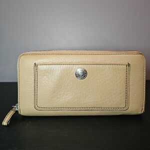 Coach Camel Long Zipper Wallet GUC